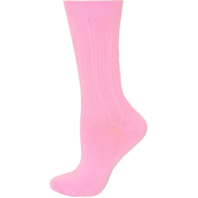 Women's Rayon Socks, Women's Cable Pattern Crew Rayon Socks - 3 Pair